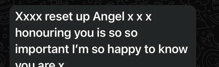 Client message: Honouring you is so so important, I'm so happy to know you are.